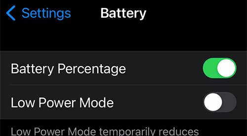 Disable Low Power Mode